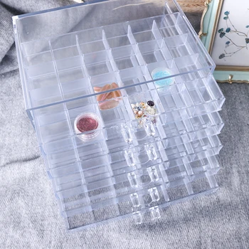 

120 Grid Separate Slot Empty Organizer Storage Box Nail Polish Glitter Jewelry Rhinestone Decoration Box Plastic Nail Tool JI755