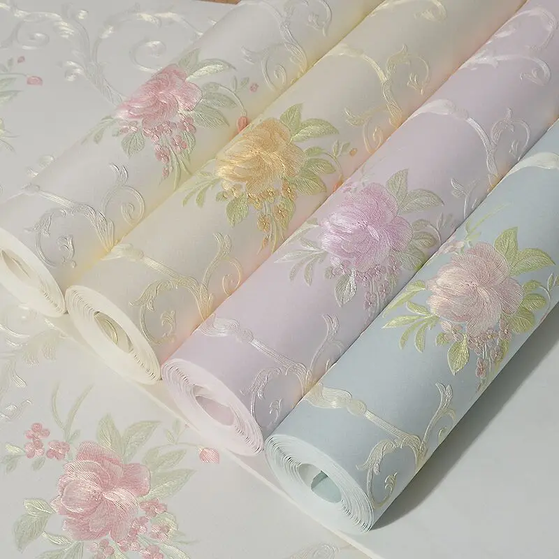 Romantic Floral Wallpaper For Walls Non Woven Flower Wall Paper Roll 3D Rustic Bedroom Wallpapers Contact In From Home Romantic Floral Wallpaper For Walls Non Woven Flower Wall Paper Roll 3D Rustic Bedroom Wallpapers Contact In From Home