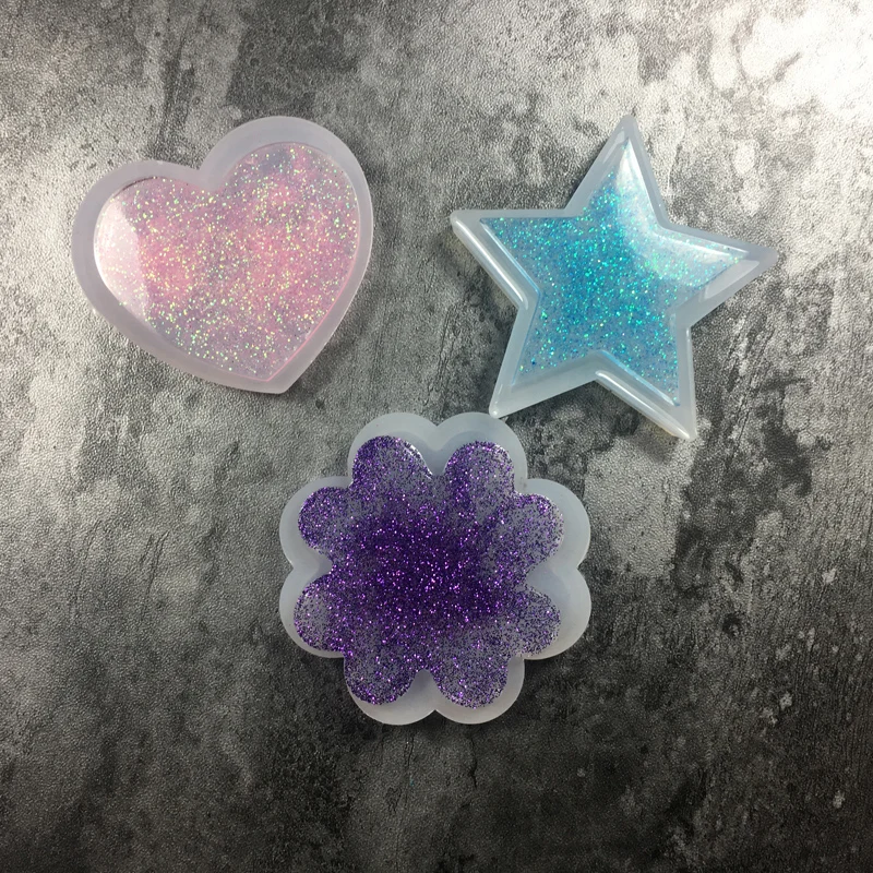 Звезда Любовь цветок форма силиконовая DIY Смола из эпоксидной смолы Silicome плесень