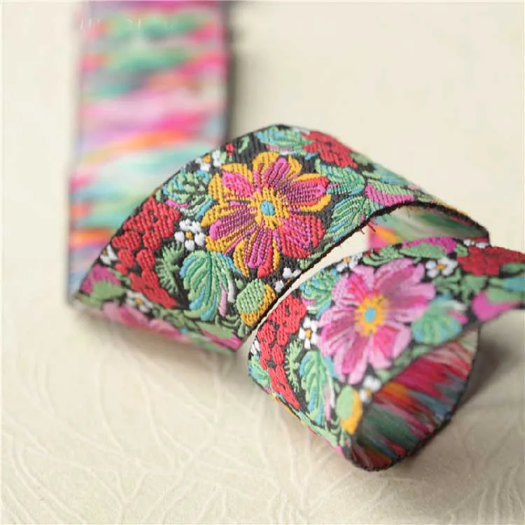 

10Yards/lot Cotton vintage embroidery flowers ethnic ribbon lace diy window cloth sewing decorative ribbon width 2.1CM A205