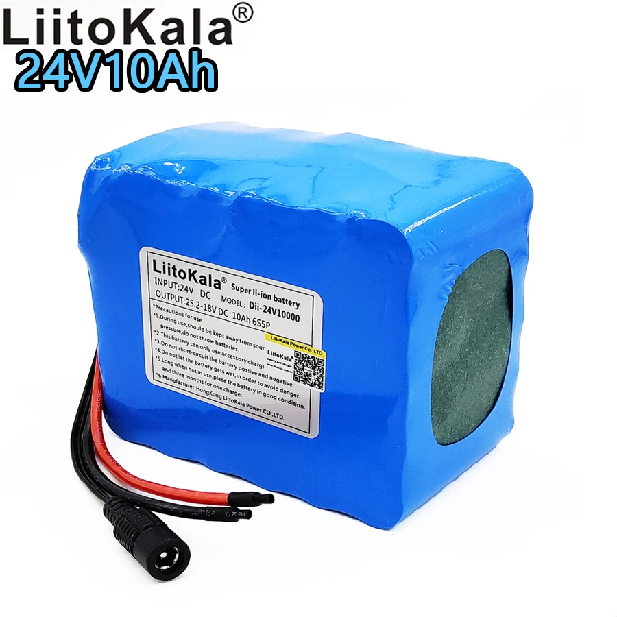 

Liitokala 24V10ah rechargeable battery Scooter 18650 10000mAh large capacity lithium ion 6S5P battery pack 15A high power BMS