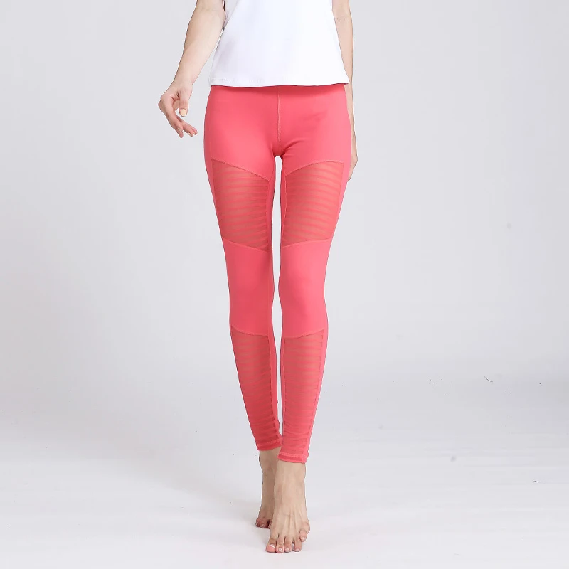 Sexy Slim New Yoga Pants Women High Waist Fitness Yoga Sport Leggings Mesh Tights Running Jogging Trouser Plus Size XL 3 Colors (10)