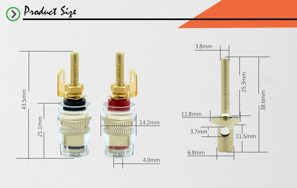 Высокое качество binding post Разъем типа "банан" 4 мм разъем типа "банан" усилитель динамик терминалы немагнитные провода разъем 2 шт