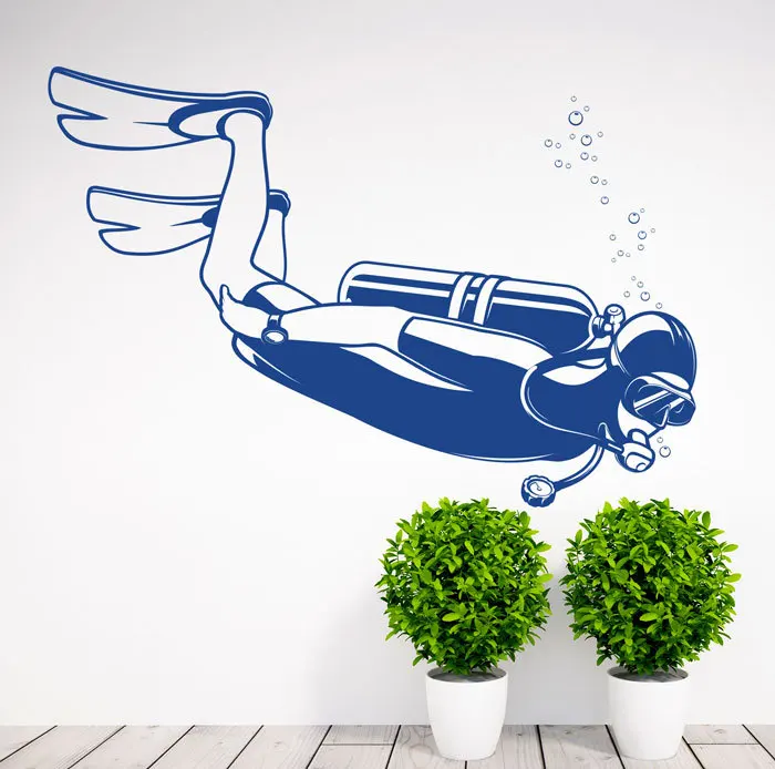 

Removable Scuba Diving Diver Gift Wall Decal Art Home Decor Sticker Vinyl Mural Poster Living Room Bedroom Home Wall Decal YO-3