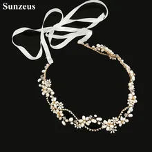 Кристаллы Жемчуг Роскошные Свадебные повязка на голову свадебные аксессуары, очаровательный в торжественном стиле торжественные вечерние украшение для волос голова пояс SHA55