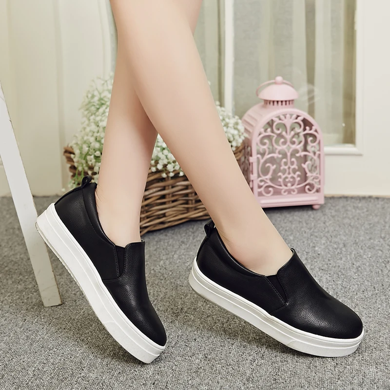 

Women's Platform Flats Moccasins Great PU Leather Comfortable Leisure Loafers Shoes for Wwomen Espadrilles Brand Design Footwear