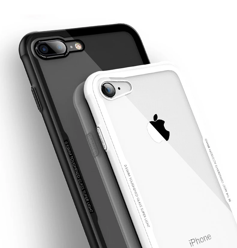 Ultra thin Soft TPU + Transparent 9H Tempered Glass Phone Back Case For iPhone X 8 7 Plus Soft Silicone Rubber Shockproof Cover (9)