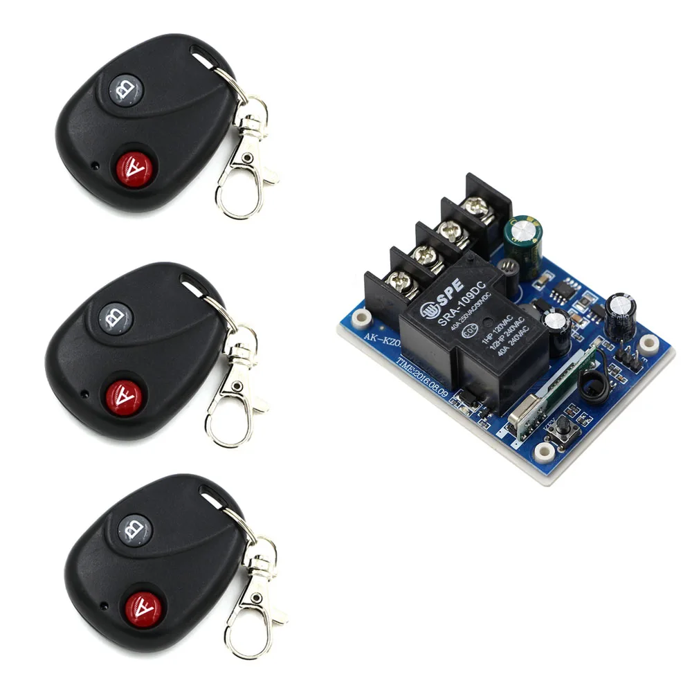 Latest DC12V 24V 36V 48V 1CH 30A Relay Wireless Remote Control Switch System 3*Transmitter With Receiver for Smart Home
Latest DC12V 24V 36V 48V 1CH 30A Relay Wireless Remote Control Switch System 3*Transmitter With Receiver for Smart Home