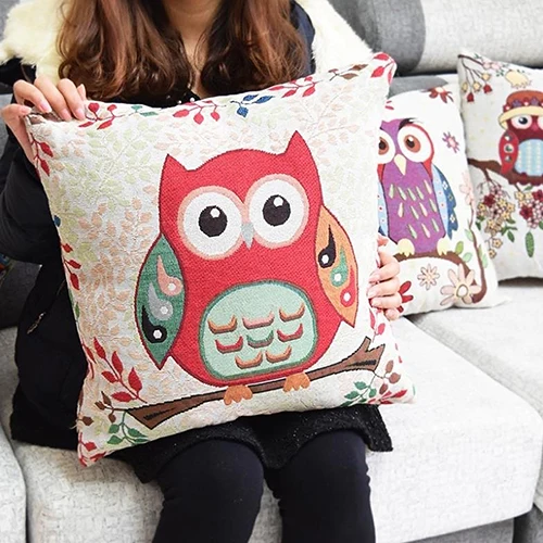 

Cute Clever Owls Home ation Linen Pillow Case Pillow Cover Pillowslip Store 48