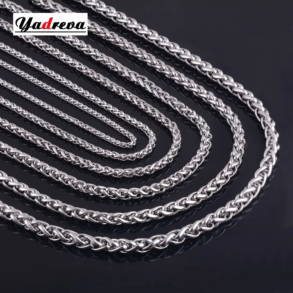 

Never Fade Size 3mm/4mm/5mm/6mm/7mm/8mm Stainless Steel Chain Necklace Waterproof Men Gift Link Jewelry Various Length NK002