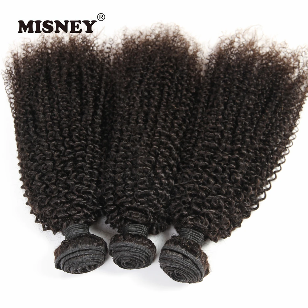 

Peruvian Non Remy Human Hair Extension Kinky Curly 3 Bundles Machine Double Weft Natural Black Color 100g