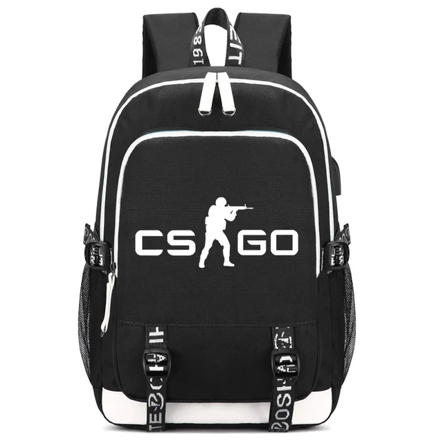 Game school bag CS CSGO Backpack with USB Charging Port and Lock