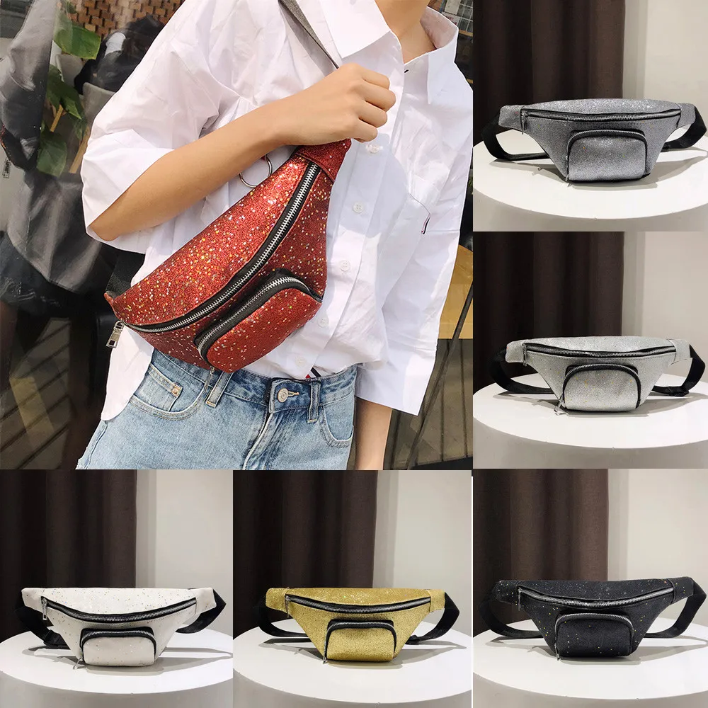 Women Fashion Sequins Leather Crossbody Bags for Women PU Leather