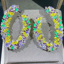 Jankely Boho Цветок цветок AAA кубический цирконий серьги для женщин модные обручальные ювелирные изделия pendientes mujer moda