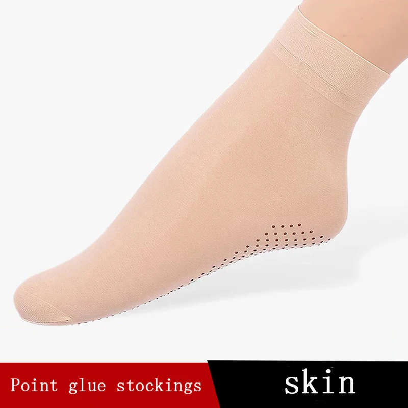 MEILEIYA 10 пар/упак. женские носки, высокое качество, Харадзюку, яркие цвета, силиконовые носки, сексуальные, в горошек, женские, милые, Нескользящие, художественные носки - Цвет: skin
