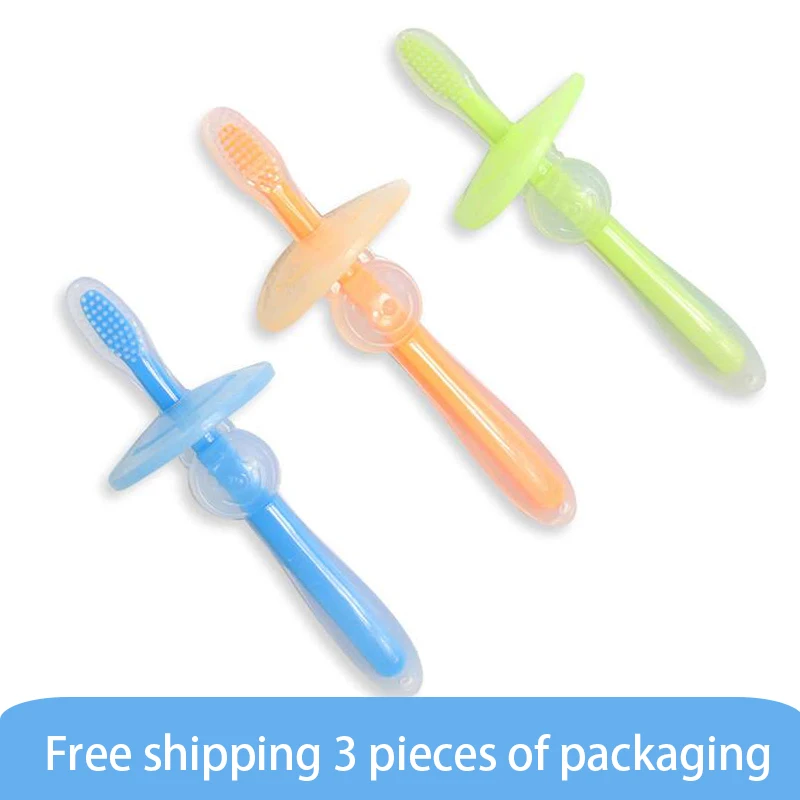 1PC Kids Soft Silicone Training Toothbrush Baby Children Dental Oral Care Tooth Brush Tool Baby Kids Teething Teether
