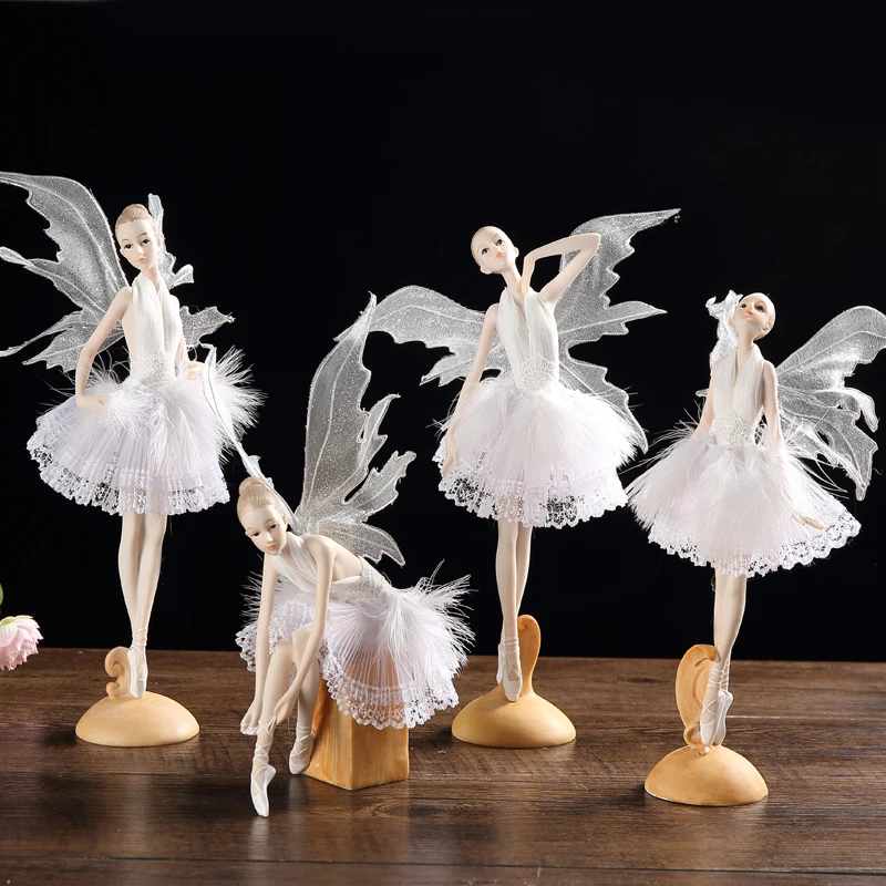 

creative resin Ballet Dancer angel statue vintage home decor crafts room decoration objects resin girls lady Fairy figurine gift