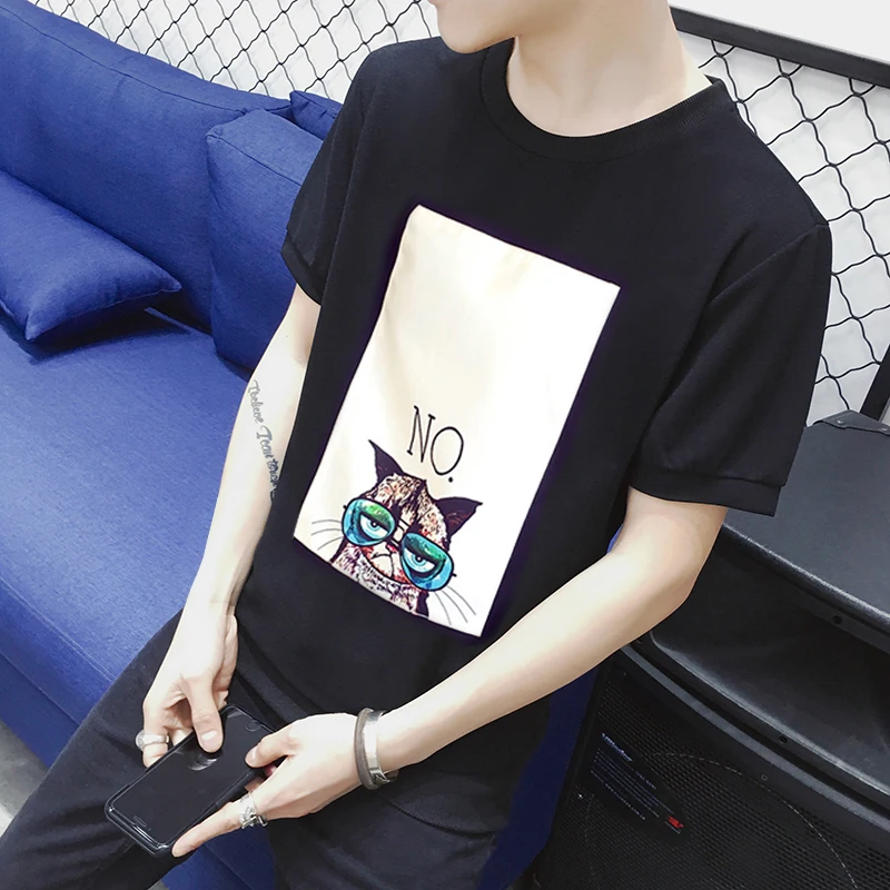 

Alharbi 2019 Summer Couples Men And Women Short-Sleeved T-Shirt Round Neck For Unisex