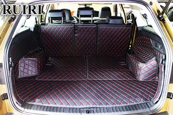 

High quality! Full set car trunk mats for Skoda KODIAQ 7 seats 2019 waterproof boot carpets cargo liner mat for Kodiaq 2018-2017