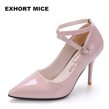 

2018 women shoes wedding high heels women sapato feminino chaussure femme pumps heel sexy sapatos de salto alto Ankle Strap