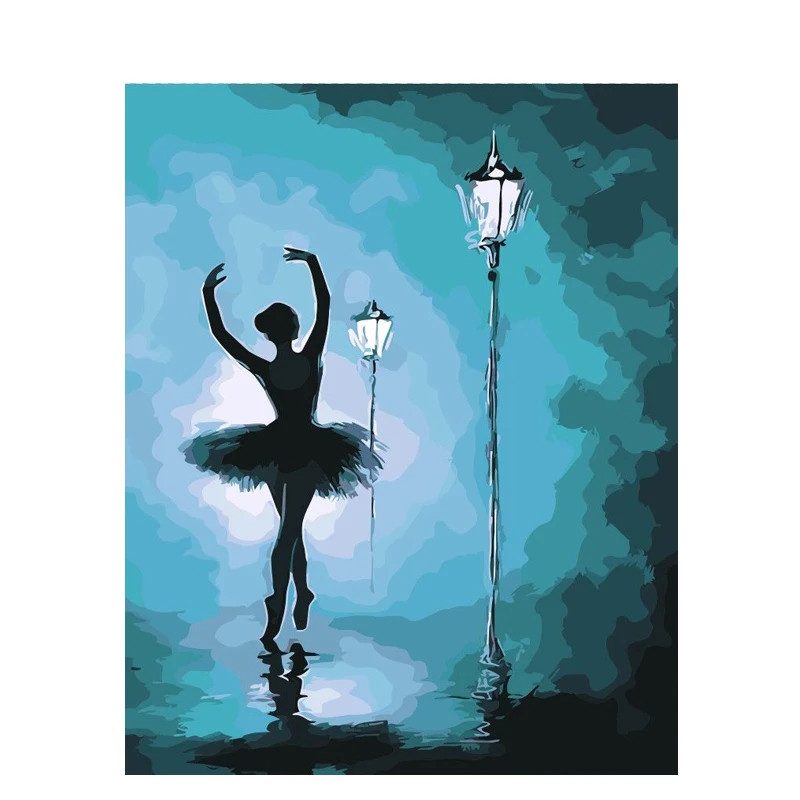 

Frameless Oil Painting By Number Hand Painted Paint Coloring By Numbers Canvas Painting Picture Home Decor Ballet Dancer