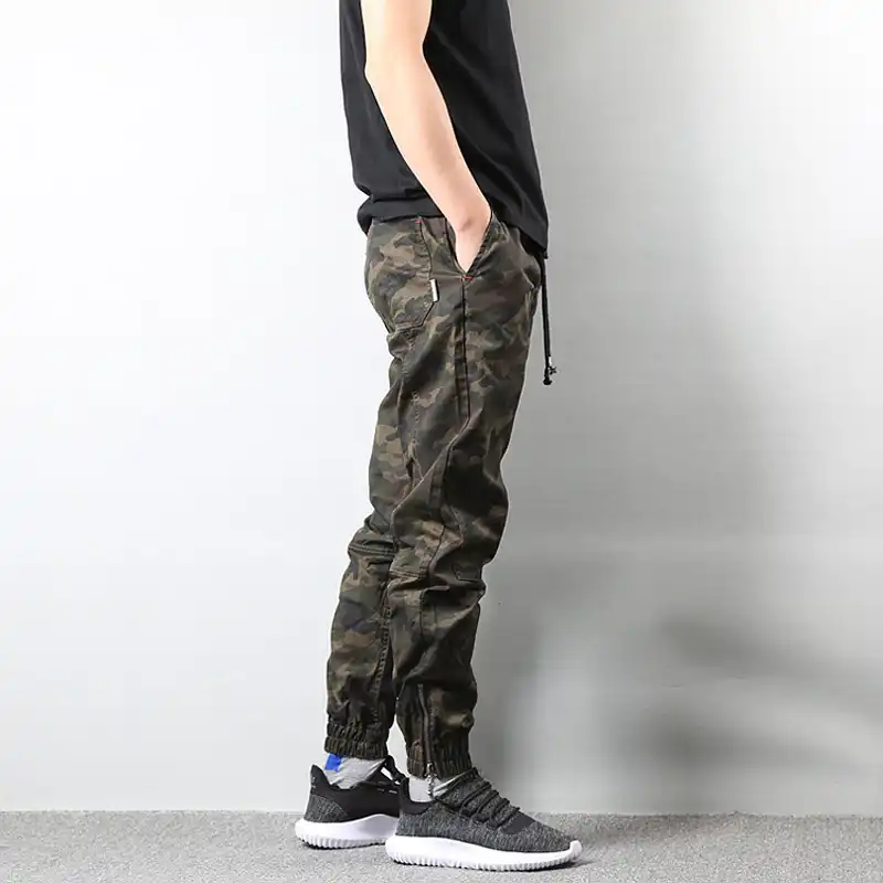 Pantalon Cargo Camouflage Style Militaire pour Hommes enti/èrement /élastique Taille Hip hop surv/êtement Militaire Pantalon de Jogging Pantalon