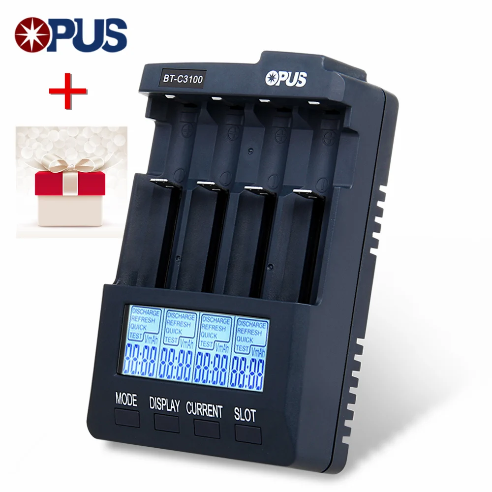 

Opus BT - C3100 V2.2 Digital Intelligent 4 Slots LCD Battery Charger for Li-Ion NiCd NiMh Rechargeable Battery Charging