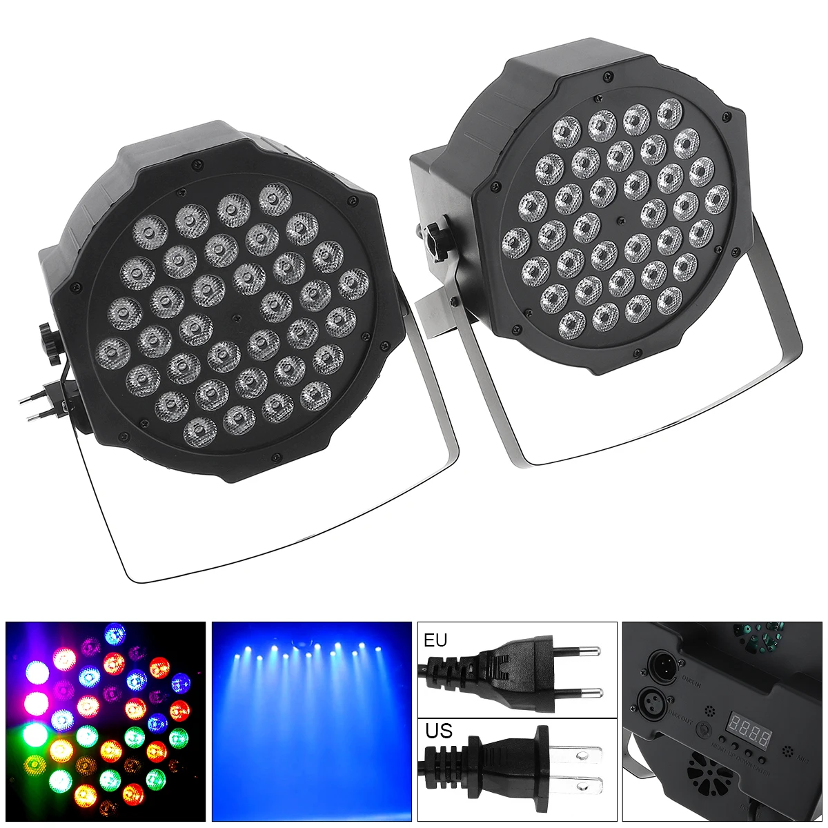 

Sale 2pcs 36LED RGB Stroboscope Flash Lamp with Stand and DMX Interface for Disco / Stage / Bar