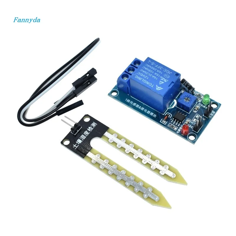 

Fannyda 1 way DC 5V 12V Relay Control Module soil moisture sensor rela Automatic watering humidity starting switch