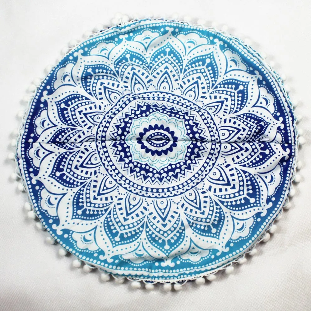 Индийские подушки с рисунком Мандала круглые богемные домашние подушки наволочки декоративные подушки украшения для дома подушки