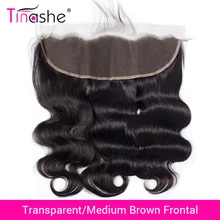 Tinashe, cabello brasileño, cuerpo, Onda de encaje Frontal HD suizo, cabello humano Frontal, cabello Remy, cierre Frontal de malla transparente