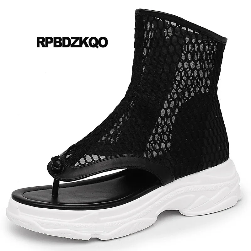 Женские кроссовки на платформе Flatform повседневные сетчатые босоножки с вырезами