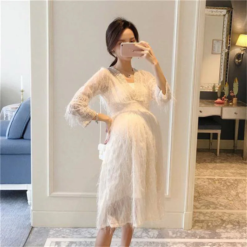 

2019 Spring Pregnant Women Fashion Breastfeeding Dresses Maternity Dresses For Photo Shoot Maternity Clothes Dress Vestidos L209