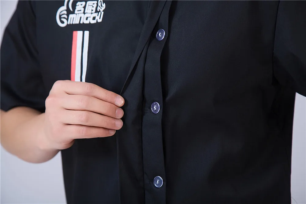 2018 новый дизайн шеф-повара оптовая торговля Женщины Мужчины с коротким рукавом кухня пекарня суши шеф-повар куртка китайский ресторан