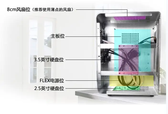 HTPC мини ITX чехол USB3.0 3,5 корпус для жесткого диска поддержка алюминиевое шасси, CEMO 9000