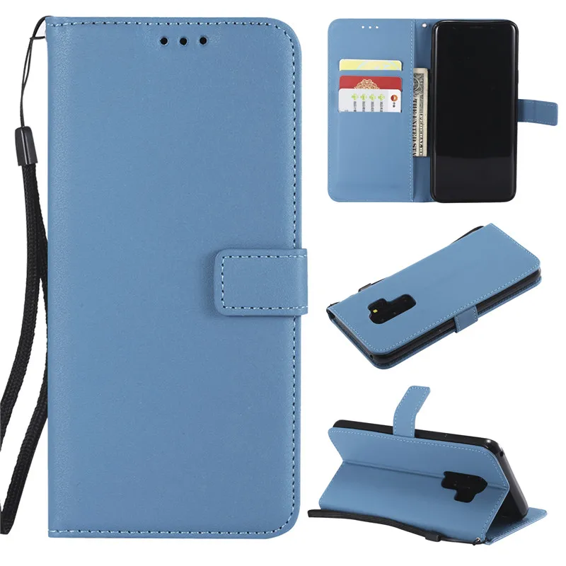 Blue Кожаный чехол для телефона для samsung Galaxy S9 S8 Plus S6 S7 Edge S5 S4 S3 Mini Grand Prime Note 9 8 5 флип-кошелек держатель для карт - Цвет: Blue