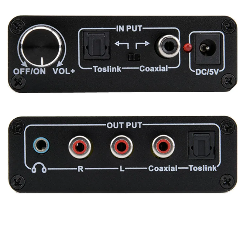 T Digital To Analog Audio Converter Adapter,CoaxialToslinkOptical to 2.0 Analog LR 3.5mm Audio For DVD Amplifier Free Shipping  (6)