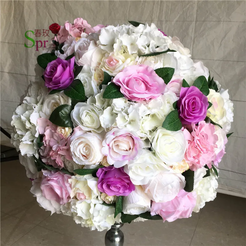 

SPR NEW!!Free shipping 10pcs/lot mix color wedding road lead lavender artificial flower ball wedding table flower centerpiece