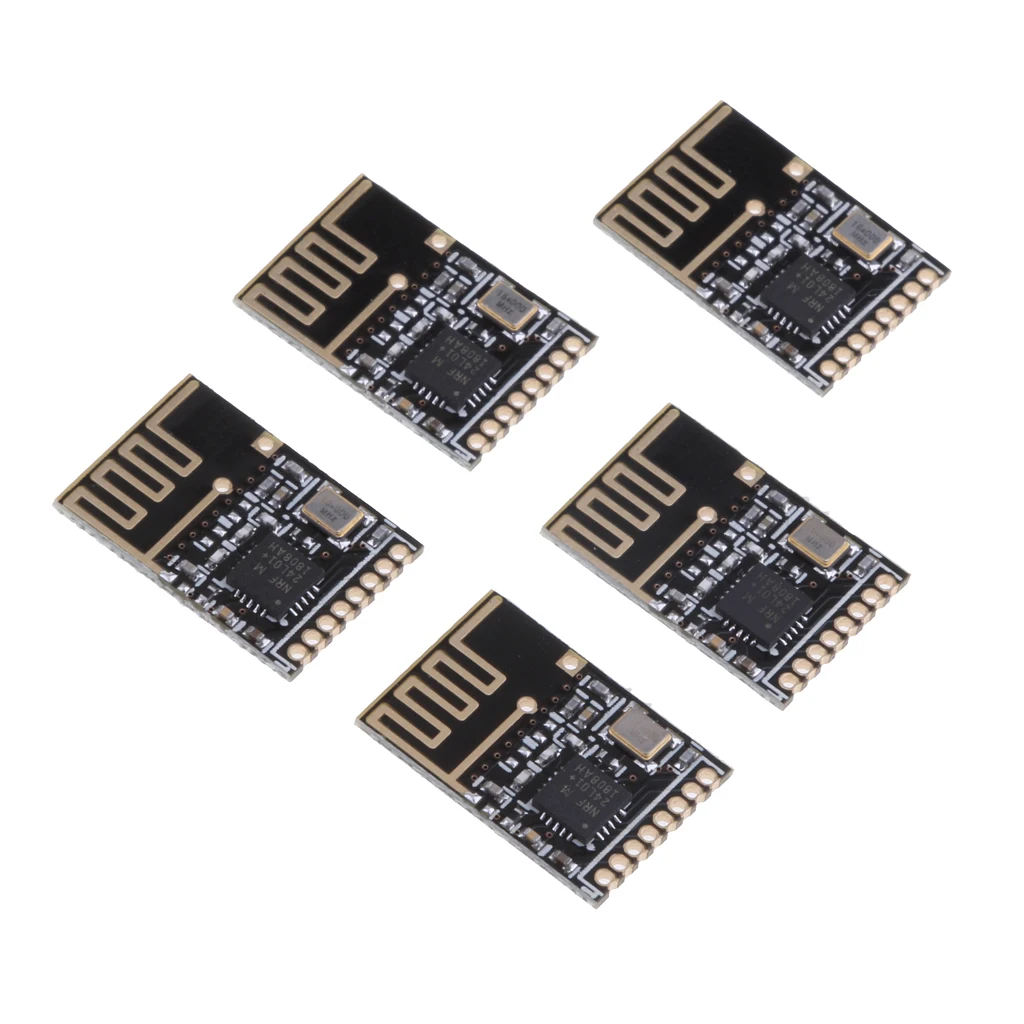 5 Pieces Mini NRF24L01 SMD 1.27MM 2.4GHz Wireless Transceiver Module