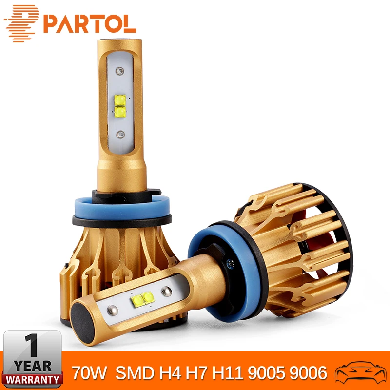S6 partol H7 водить автомобиль Фары для авто 70 Вт 7000lm SMD чипов LED H4 H11 H1 9005 9006 H13