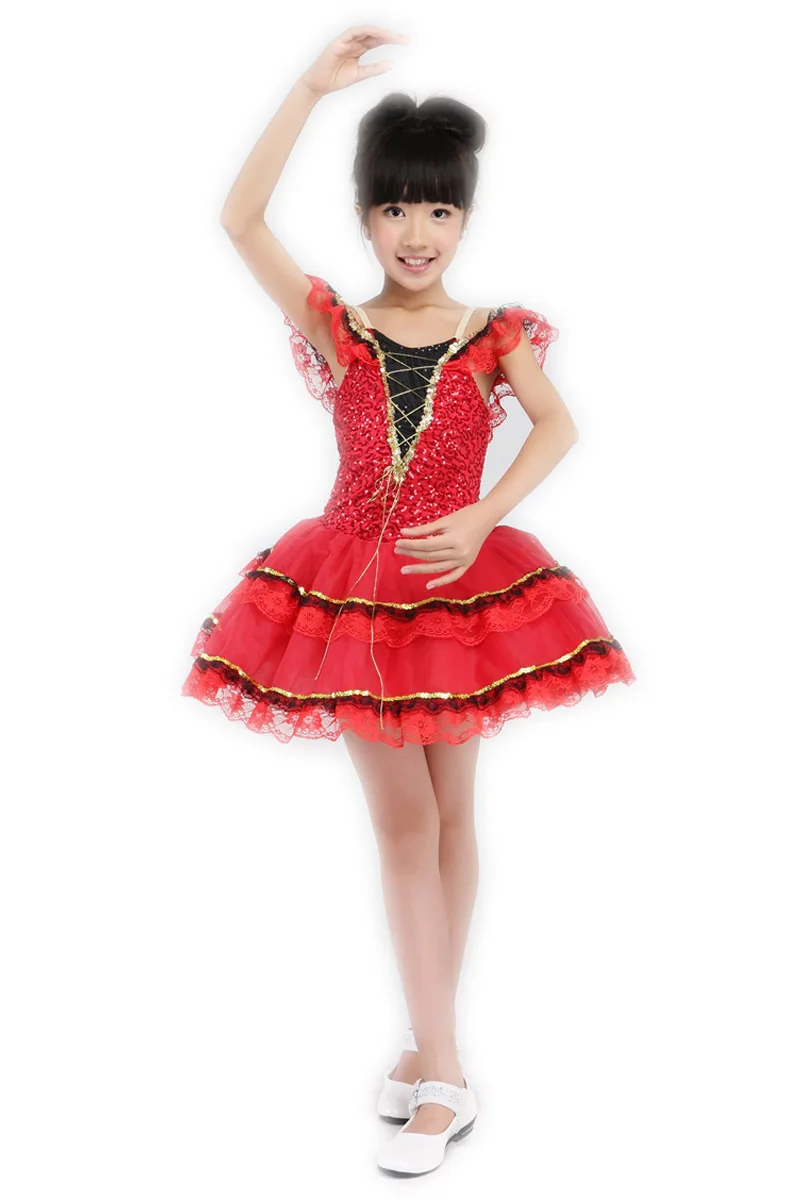 Child Latin Dance Dress Leotard Costume Professional Costumes Girl