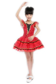 

Child Latin Dance Dress Leotard Costume Professional Costumes Girl Children's Costumes for Performances Ballet Dresses for Girls