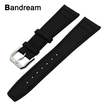 

Canvas Nylon + Genuine Leather Watchband 22mm for Asus ZenWatch 1 2 Men LG G Watch Urbane Pebble Time / Steel Band Wrist Strap