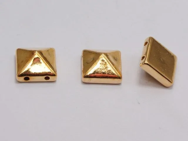 100 Metallic Tone Rock Punk Square Pyramid Rivet Beads Acrylic Studs Beads 10mm
