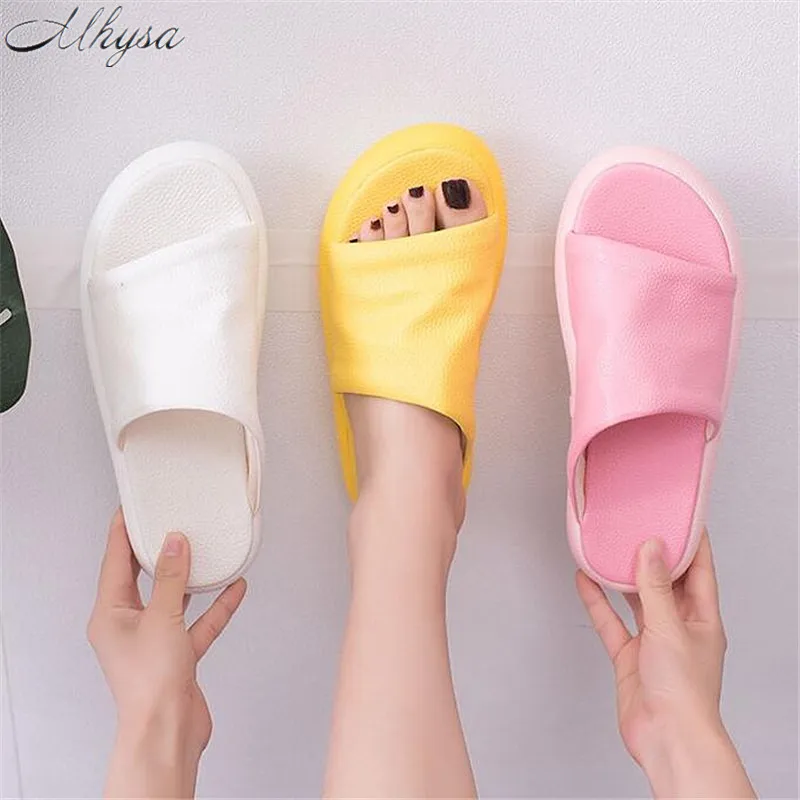 

Mhysa 2019 New summer fashion ladies solid color open toe slippers retro wedge with flat shoes outdoor casual sandals M 194
