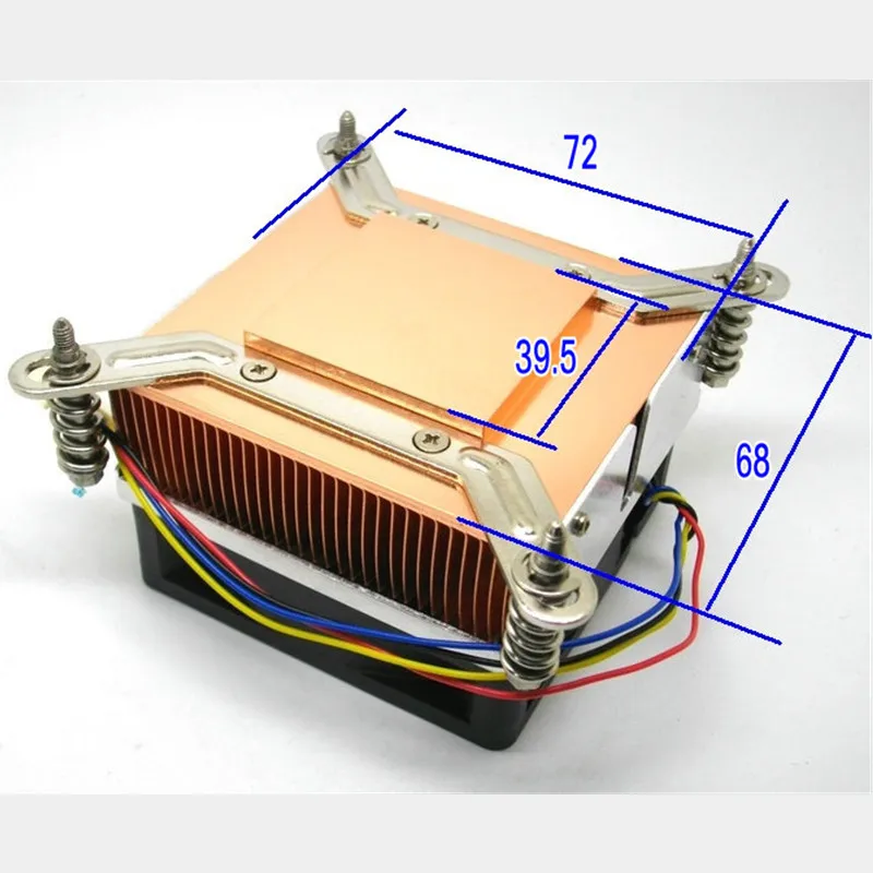 Радиатор для процессора Вентилятор Кулер медное основание 4 Pin PWM 2011 кулер 2U 2 шариковый кулер для процессора вентилятор для компьютера для процессора вентилятор для Intel
