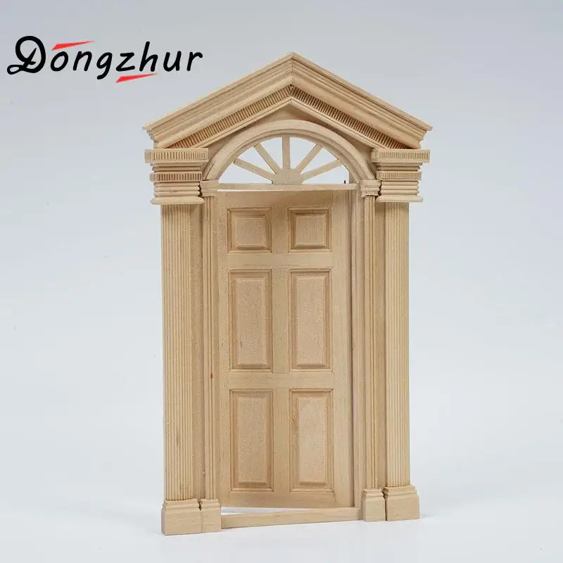 Dongzhur деревянная 1:12 дверь кукольного домика Miniaturas Casa De Munecas аксессуары для 1:12 деревянная дверь кукольный домик миниатюрная 1:12 игрушечная дверь