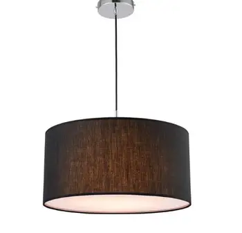 

Simple Modern Round Fabric Pendant Lamp For Dining Room Lamparas Colgantes Nordic Bedroom Black White Hanging Lights