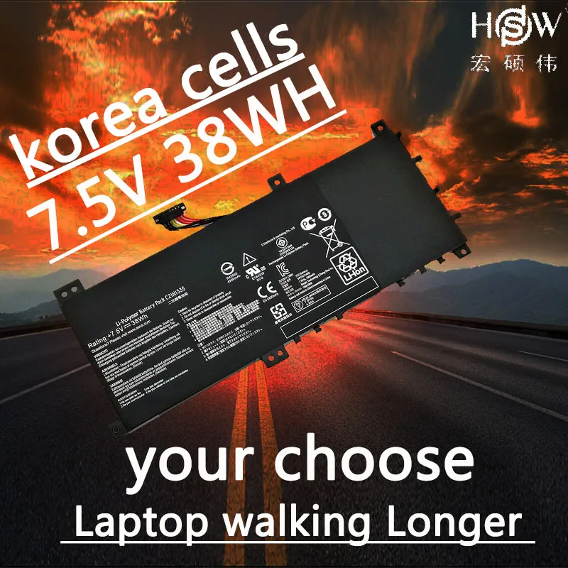 HSW Free shipping C21N1335 Battery for ASUS VivoBook S451 S451LA S451LB Ultrabook laptop batteria batterie