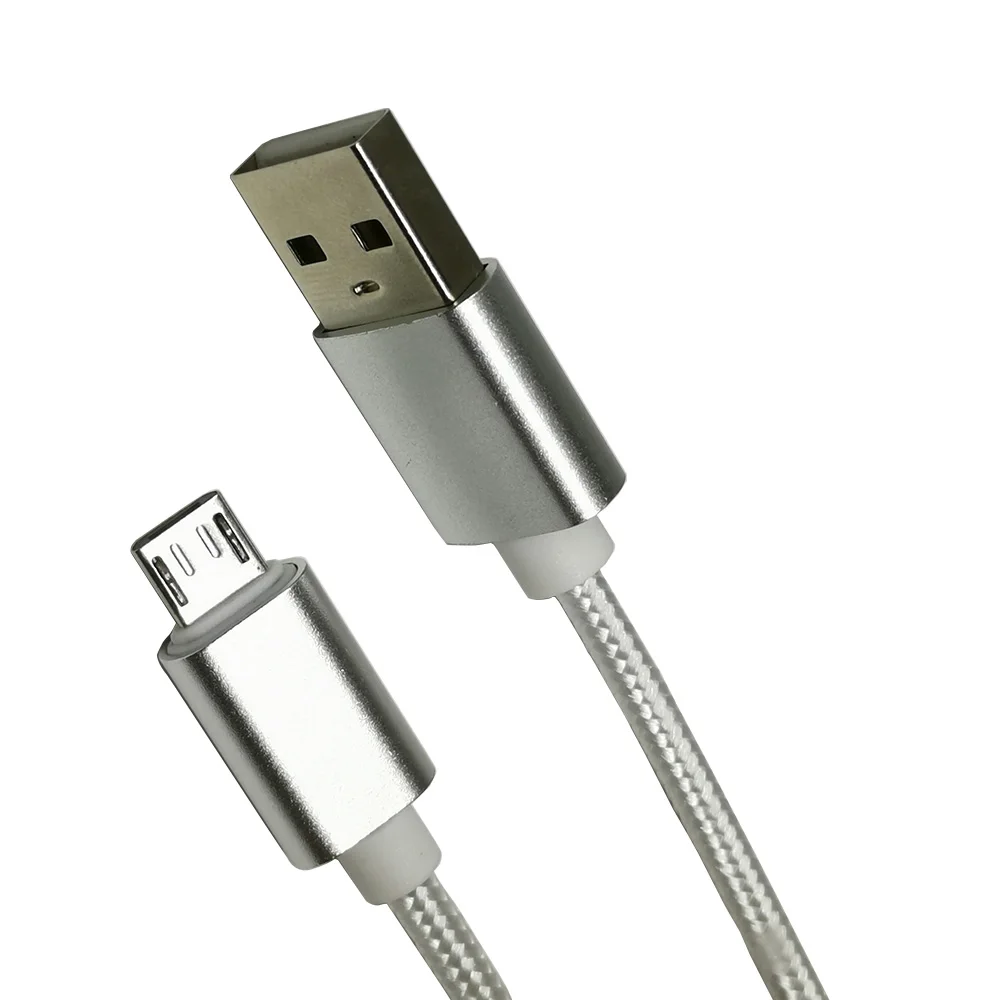 1 м микро USB кабель нейлон Быстрая зарядка USB кабель для передачи данных для samsung Xiaomi LG планшет Android мобильный телефон usb зарядный шнур - Цвет: Белый